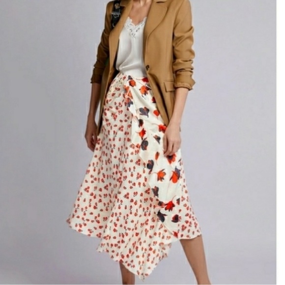 Self-Portrait Dresses & Skirts - Self-Portrait Assymetrical Floral Midi Skirt